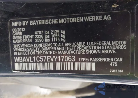 2014 BMW X1 xDrive28I from USA, damaged, VIN WBAVL1C57EVY17063